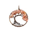 A Rhodochrosite Tree of Life Pendant featuring a delicate Tree of Life design.