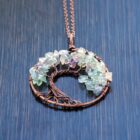 A beautiful Flourite Tree of Life pendant necklace.