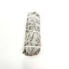 An California Organic White Sage Smudge Stick from California on a white background.