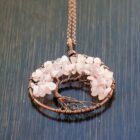 Rose Quartz Tree of Life Pendant featuring a Tree of Life motif.