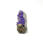 A California White Sage Smudge Sticks with Purple Sinuata Flowers smudge stick made with White Sage from California.