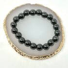 Large Hematite Gemstone Bead Bracelet.