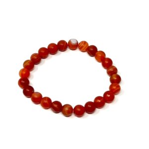 A Matte Dream Agate Gemstone Bracelet on a white background.