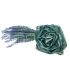 A Rose Loofah- Blue&White- Bath- Body- Self Care with lavender leaves on it, perfect for self-care.