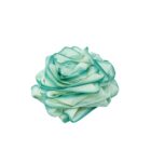 A teal colored flower on a white background gives a fresh and vibrant appearance to your Rose Loofah- Green&White- Bath- Body- Self Care or bath accessories.